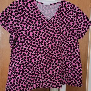 Ladies heart scrub top